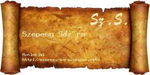 Szepesy Sára névjegykártya