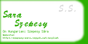sara szepesy business card